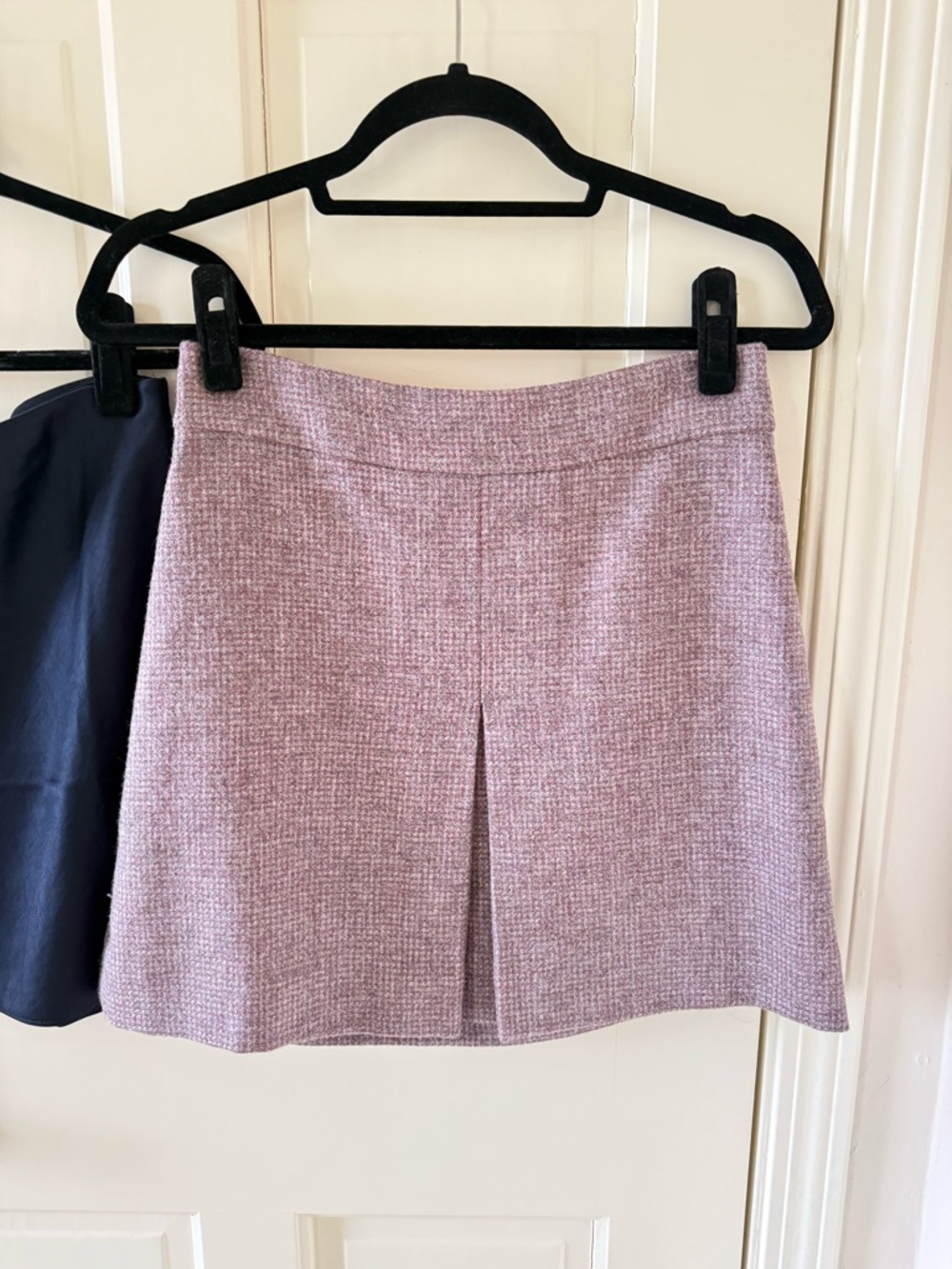 J. Crew Pink Tweed Mini Skirt with Center Pleat